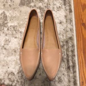 Jcrew tan leather flats